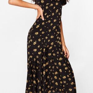 Floral Black Maxi Dress